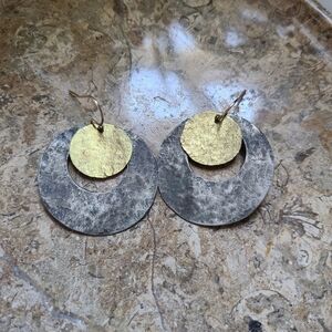 Handmade Artistan Copper Gold Silver Earrings Fishhook